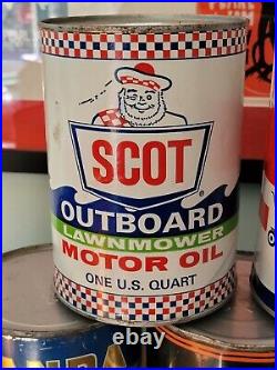 Scot Outboard 1 Quart Composite Motor Oil Can NOS Full Virginia Scarce