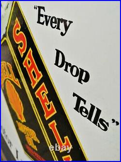 Shell Enamel Sign shell lubricating oil motor oil garage sign every drop tells