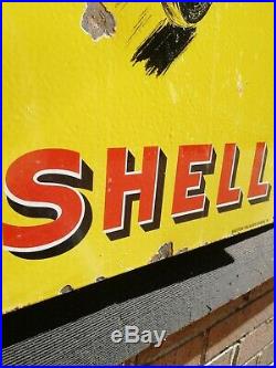 Shell Enamel Sign shell race car sign motor oil petrol shell service garage sign
