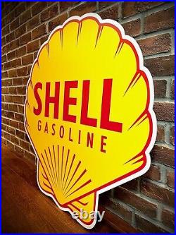 Shell Gasoline Motor Oil Sign HEAVY GUAGE Aluminum High Quality 34 X 34