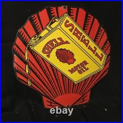 Shell Motor Oil Advertising Porcelain Enamel Sign 30 X 28 In Round Ss Shell Motor Oil Advertising Porcelain Enamel Sign 30 X 28 In Round Ss