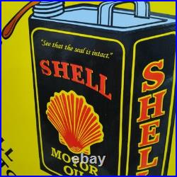 Shell Motor Oil Porcelain Enamel Sign 30 X 30 Inches 1 sides