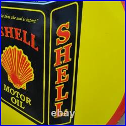 Shell Motor Oil Porcelain Enamel Sign 30 X 30 Inches 1 sides