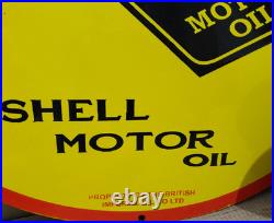 Shell Motor Oil Porcelain Enamel Sign 30 X 30 Inches 1 sides