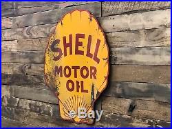 Shell Motor oil double sided porcelain Sign