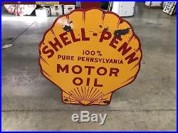 Shell- Penn Porcelain Motor Oil Sign