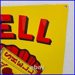 Shell motor Oils Porcelain Enamel Sign 24 x 24 Inches 1 Sided Shell motor Oils Porcelain Enamel Sign 24 x 24 Inches 1 Sided