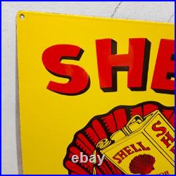 Shell motor Oils Porcelain Enamel Sign 24 x 24 Inches 1 Sided Shell motor Oils Porcelain Enamel Sign 24 x 24 Inches 1 Sided