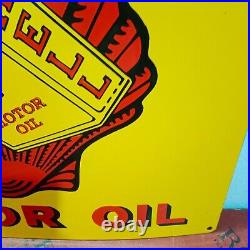 Shell motor Oils Porcelain Enamel Sign 24 x 24 Inches 1 Sided Shell motor Oils Porcelain Enamel Sign 24 x 24 Inches 1 Sided