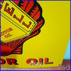 Shell motor Oils Porcelain Enamel Sign 24 x 24 Inches 1 Sided Shell motor Oils Porcelain Enamel Sign 24 x 24 Inches 1 Sided