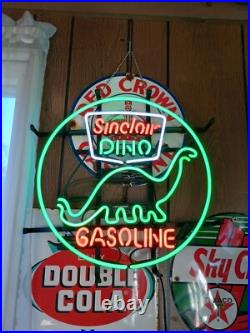 Sinclair Dinosaur Dino Gasoline Motor Oil Gas 17x17 Neon Sign Light Lamp Decor