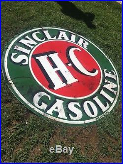 Sinclair HC Motor Oil Porcelain 6 Foot Sign, Gas Station Advertising