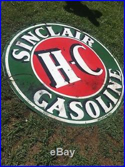 Sinclair HC Motor Oil Porcelain 6 Foot Sign, Gas Station Advertising