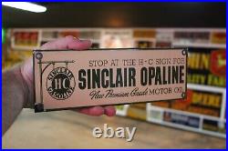 Sinclair Hc Opaline Motor Oil Dealer Porcelain Metal Sign Gas Oil Station Dino
