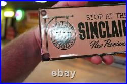 Sinclair Hc Opaline Motor Oil Dealer Porcelain Metal Sign Gas Oil Station Dino