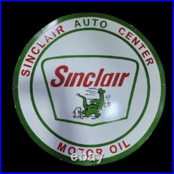 Sinclair Motor Oil Porcelain Enamel Sign 30 Inches Double Sided