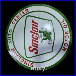 Sinclair Motor Oil Porcelain Enamel Sign 30 Inches Double Sided