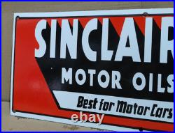 Sinclair Motor Oils Porcelain Enamel Sign 24 X 10 Inches 1 sides Sinclair Motor Oils Porcelain Enamel Sign 24 X 10 Inches 1 sides