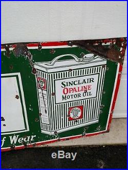 Sinclair Opaline Motor Oil Original Porcelain Sign 6