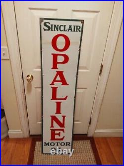 Sinclair Opaline Motor Oil Original Porcelain Sign 60