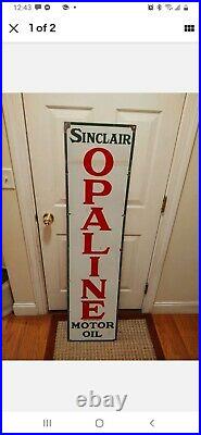 Sinclair Opaline Motor Oil Original Porcelain Sign 60