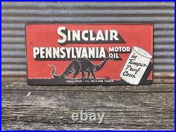 Sinclair Sign Metal Gas Sign Motor Oil Gas Oil Batteries Car Auto 11 1/2 X 24