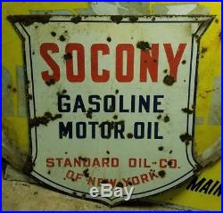 Socony gasoline motor oil porcelain sign