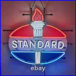 Standard Gas Motor Oil Gasoline 24x20 Neon Light Sign Lamp HD Vivid Printing