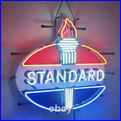 Standard Gas Motor Oil Gasoline 24x20 Neon Light Sign Lamp HD Vivid Printing