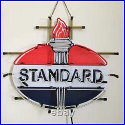 Standard Gas Motor Oil Gasoline 24x20 Neon Light Sign Lamp HD Vivid Printing