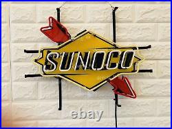 Sunoco Gas Gasoline Motor Oil 20x16 Neon Light Sign Lamp HD Vivid Printing