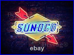 Sunoco Gas Oil Gasoline Motor Oil 24 Neon Sign Light Lamp HD Vivid Printing