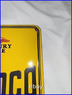Sunoco Motor Oil 12 Porcelain Metal Gasoline Pump Plate Sign