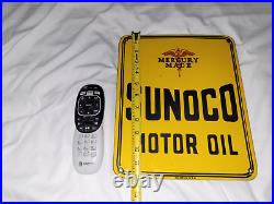 Sunoco Motor Oil 12 Porcelain Metal Gasoline Pump Plate Sign
