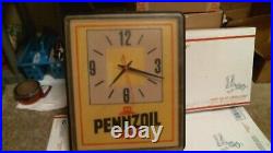 Super Cool Vintage Pennzoil Motor Oil Oil Advertising Clock Works