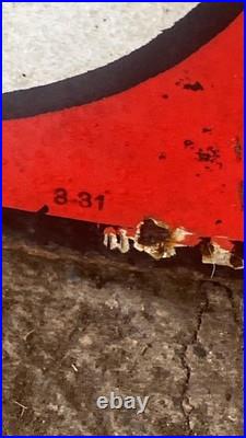 TEXACO Gasoline Motor Oil Porcelain Sign 42in Round Vintage 1931 Original