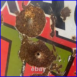 TEXACO Gasoline Motor Oil Porcelain Sign 42in Round Vintage 1931 Original