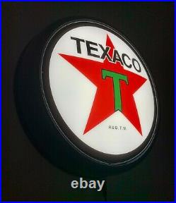 TEXACO Motor Oil LED BLACK Bar Lighting Wall Sign Light Button Man Cave Gift