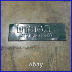 TRACTO 1940's 50's MOTOR OIL GAS DEALER STORE SIGN TIN USED BENT 35.5. X11.5