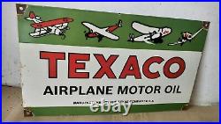 Texaco Airplane Motor Oil Porcelain Enamel Sign 24 x 14 Inches