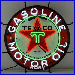 Texaco Fire Motor Oil Banner Neon Sign 24x24 Retro Gasoline