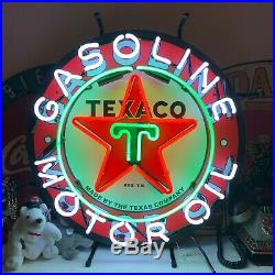 Texaco Fire Motor Oil Banner Neon Sign 24x24 Retro Gasoline