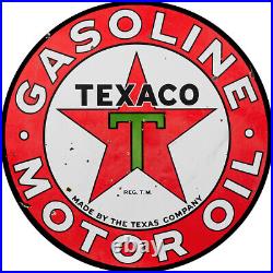 Texaco Gasoline And Motor Oil Advertising Metal Sign