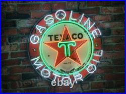 Texaco Gasoline Gas Motor Oil 24x24 Neon Light Sign Lamp HD Vivid Printing