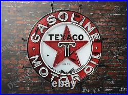 Texaco Gasoline Gas Motor Oil 24x24 Neon Light Sign Lamp HD Vivid Printing