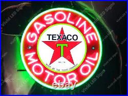 Texaco Gasoline Motor Oil Gas Fuel Vivid LED Neon Sign Light Lamp With Dimmer