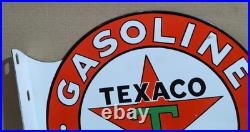 Texaco Gasoline Motor Oil Porcelain Enamel Sign 19.5 x 17 Inches 2 Sided