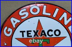 Texaco Gasoline Motor Oil Porcelain Enamel Sign 19.5 x 17 Inches 2 Sides