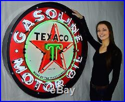 Texaco Motor Oil 36 Neon Sign Steel Can Chevron Gulf Gasoline gas station oil