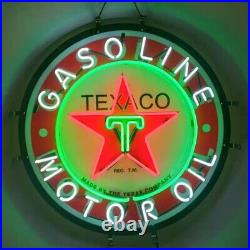 Texaco Motor Oil Gasoline Neon Sign 18x18 Gas Station Decor With HD Printing